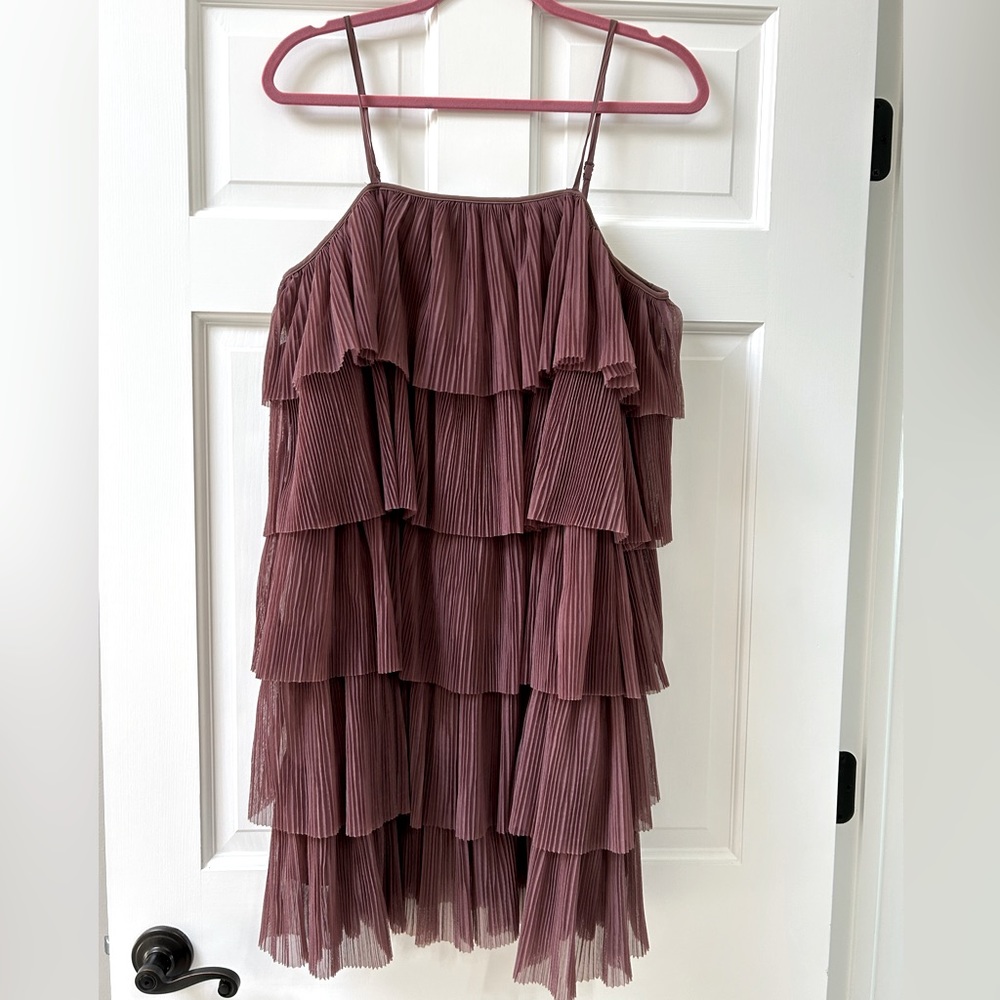 Purple tiered mini dress. Size medium. NWT